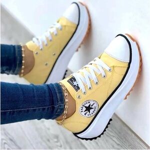 ✨ New Without Tags – Yellow High-Top Platform Sneakers (Size 36)